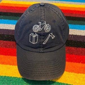 Bayside Dad hat Bikes, Books and Axe Outdoors Hat - made in USA